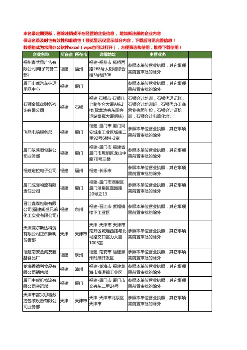 新版全国营业执照工商企业公司商家名录名单联系方式大全100家