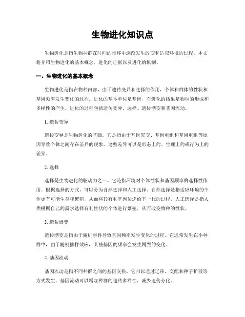 生物进化知识点