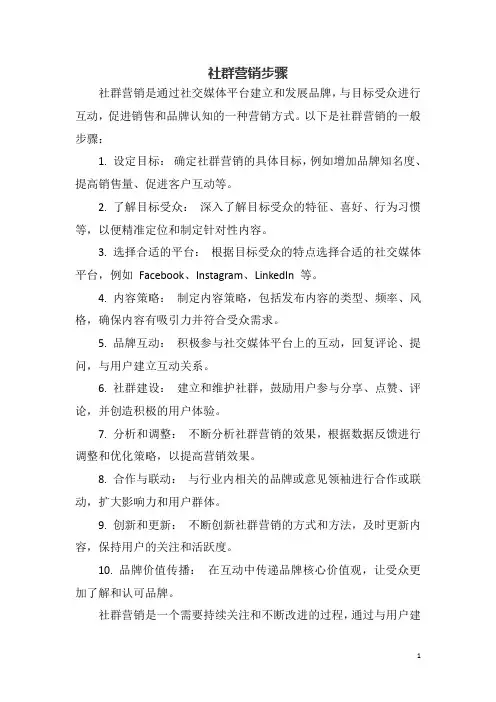 社群营销步骤
