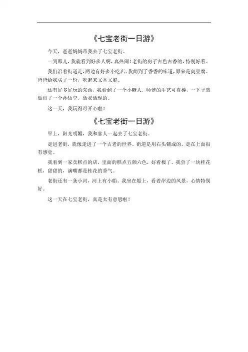 七宝老街一日游作文350字