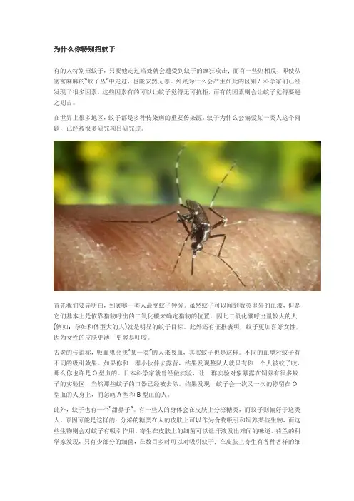 为什么你特别招蚊子