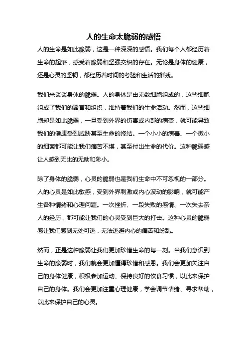 人的生命太脆弱的感悟