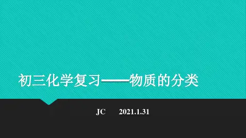 初三化学复习 物质的分类