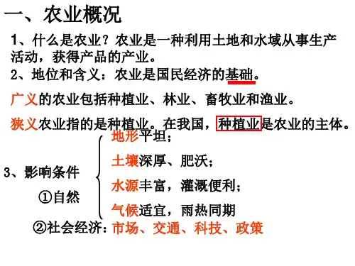 八年级上册第四章中国的主要产业第一节农业-湘教版-课件共18张ppt