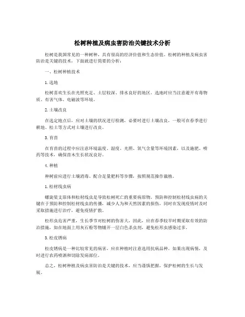 松树种植及病虫害防治关键技术分析