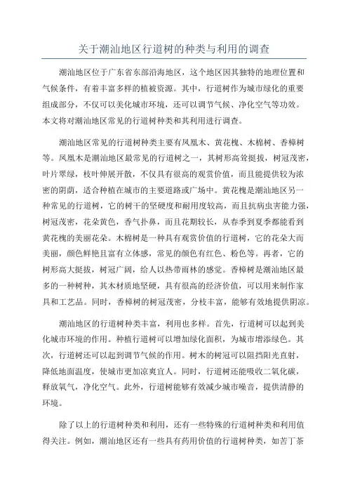 关于潮汕地区行道树的种类与利用的调查