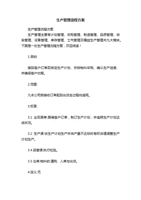 生产管理流程方案