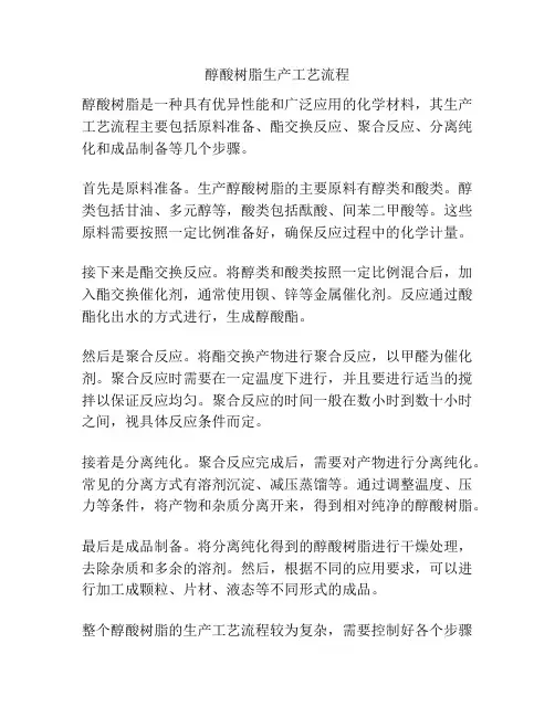 醇酸树脂生产工艺流程