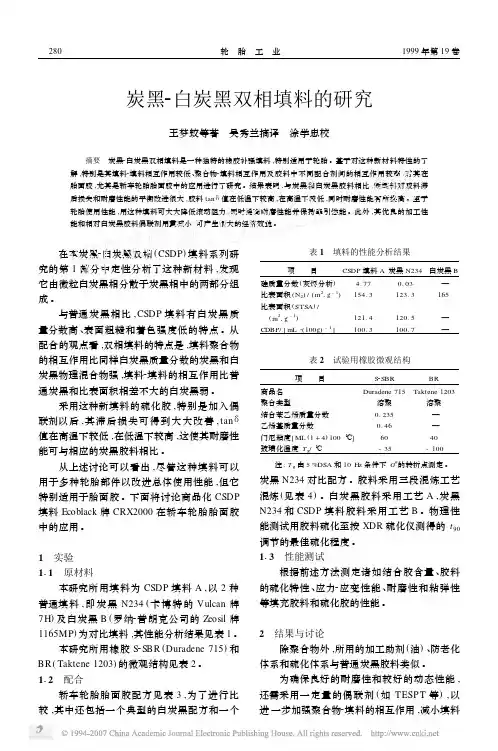 炭黑_白炭黑双相填料的研究