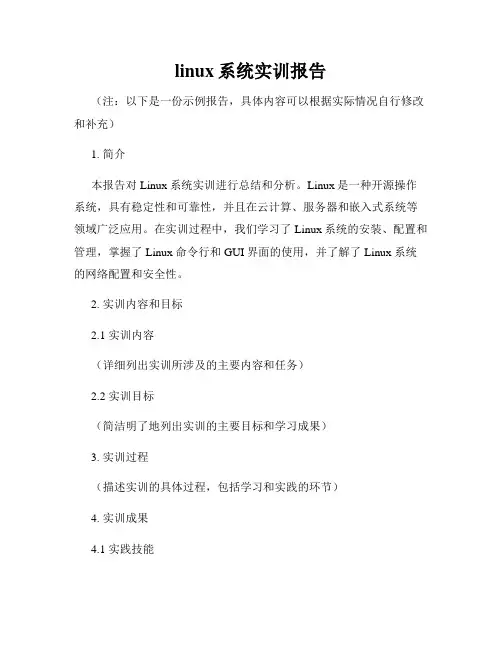linux系统实训报告