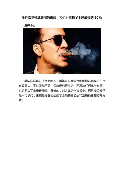 令丘吉尔神魂颠倒的雪茄，我们为你找了全球最棒的20款