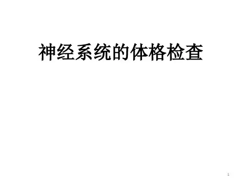 神经系统体格检查诊断PPT课件