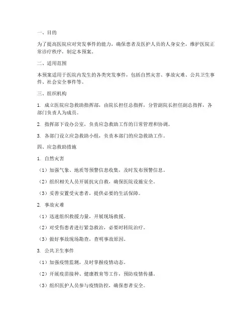 医院应急救助预案