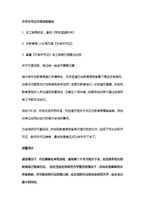 办学许可证办理流程概述