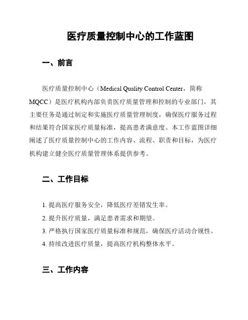 医疗质量控制中心的工作蓝图