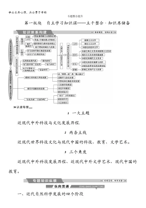 2018版高考历史(全国)一轮复习教师配套文稿：专题十五专题整合提升含解析