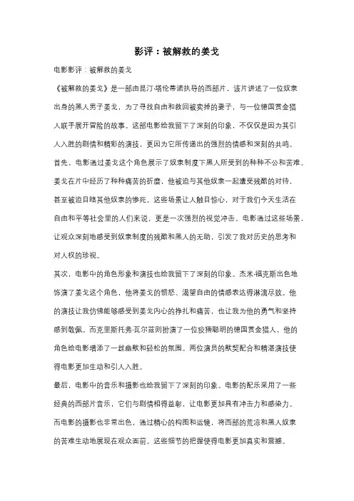 影评：被解救的姜戈
