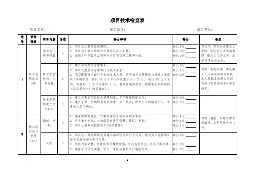 项目技术考核评价表