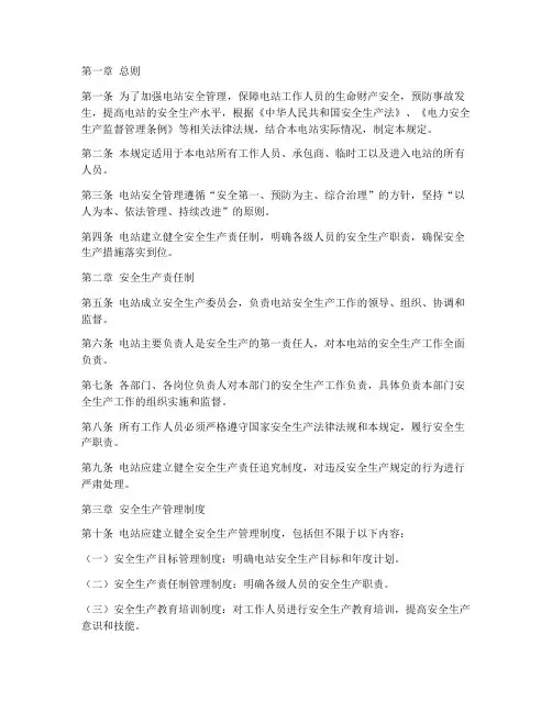 电站的的安全管理制度