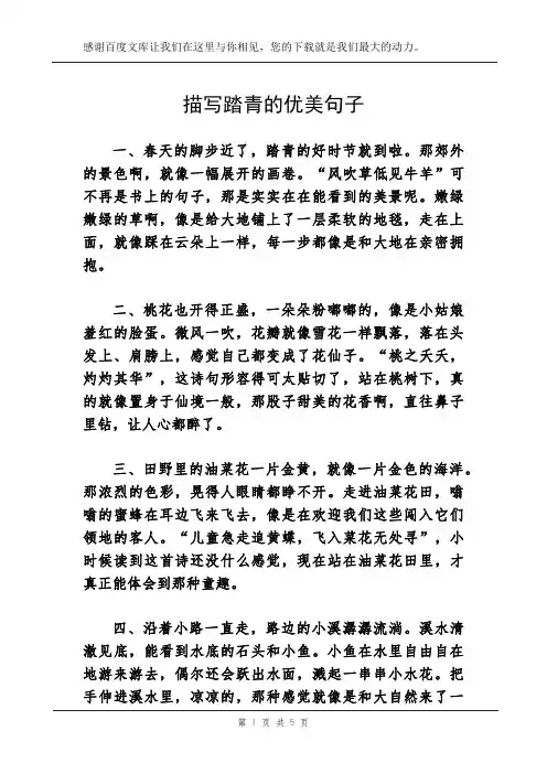 描写踏青的优美句子