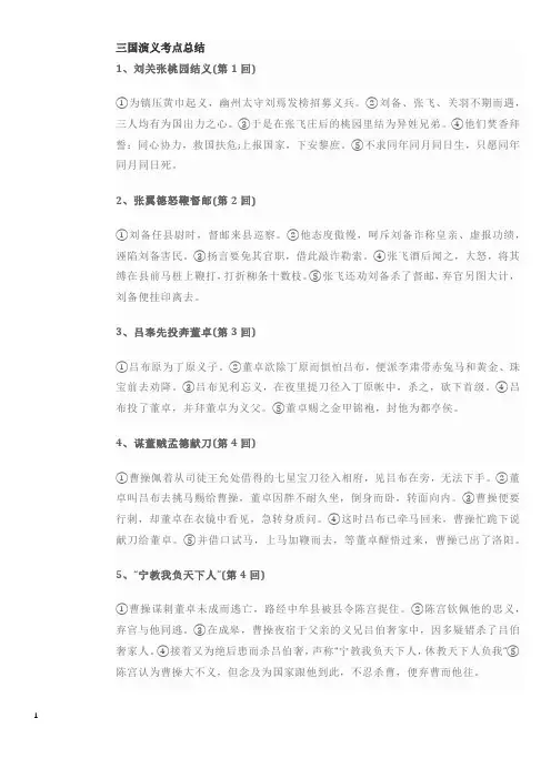 三国演义考点总结