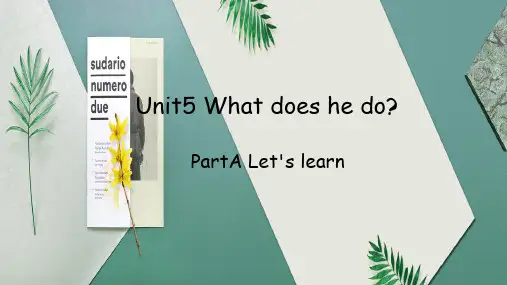 PEP小学英语六年级上册Unit5What does he doALet's learn课件
