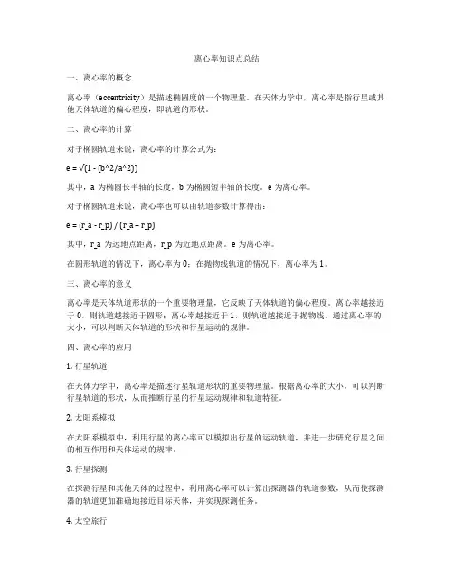离心率知识点总结