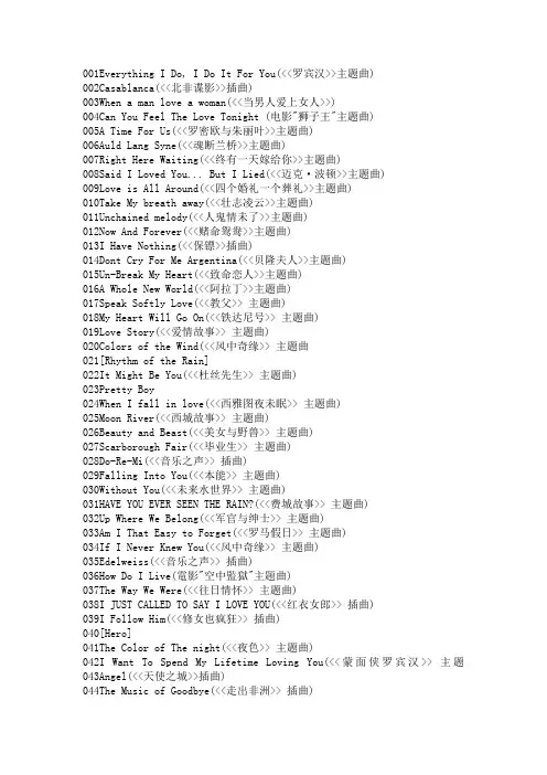 100首奥斯卡金曲