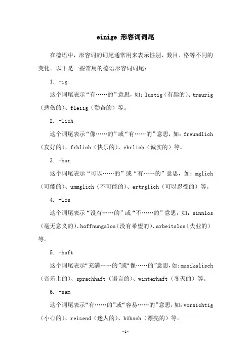 einige 形容词词尾