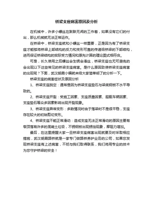 桥梁支座病害原因及分析