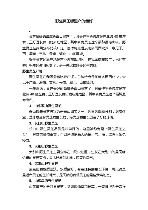 野生灵芝哪里产的最好