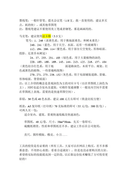 手绘马克笔选用技巧