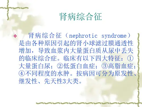 肾病综合征诊治课件PPT