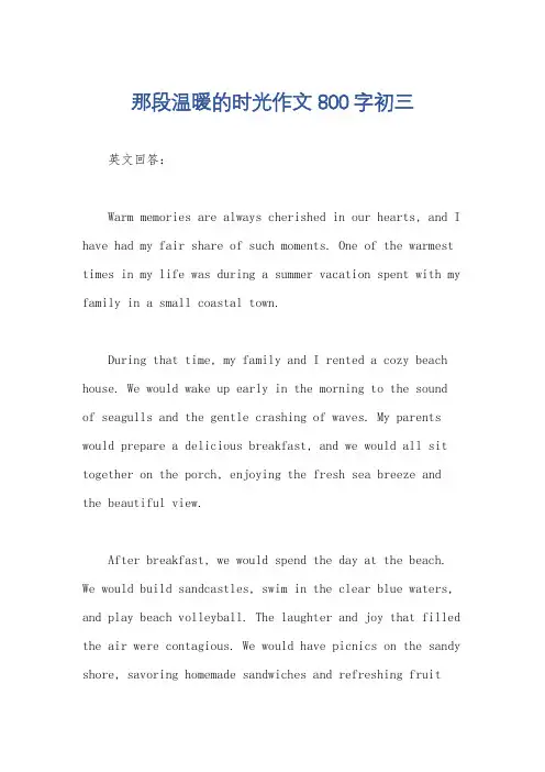 那段温暖的时光作文800字初三