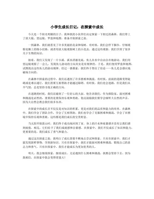 小学生成长日记：在探索中成长
