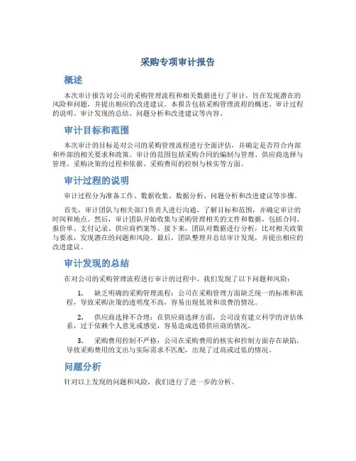 采购专项审计报告