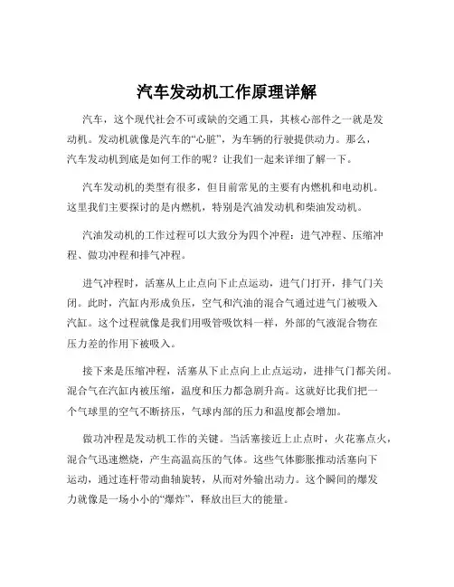 汽车发动机工作原理详解