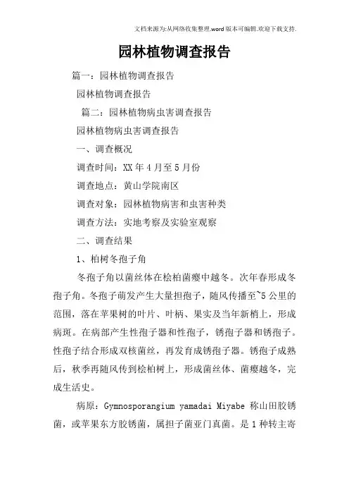园林植物调查报告