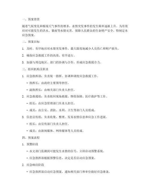 突发水情应急预案方案及流程