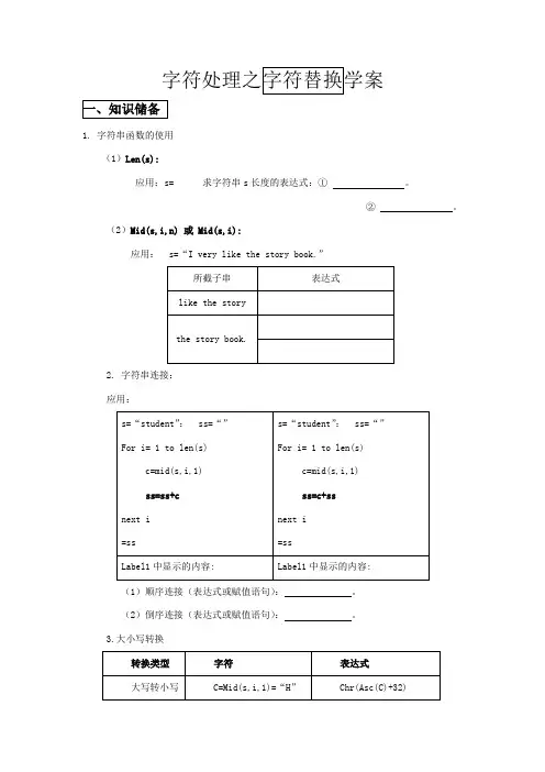 VB专题：字符处理之字符替换