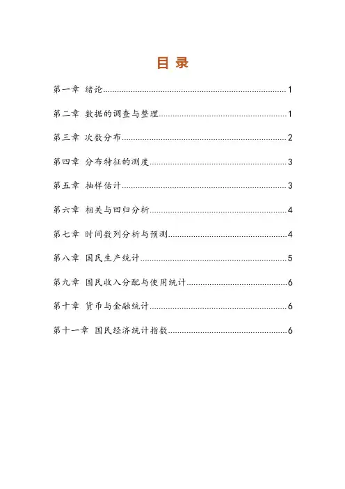 自考00065国民经济统计概论密训高频考点汇总