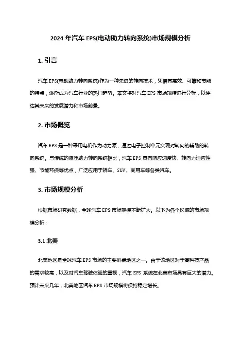 2024年汽车EPS(电动助力转向系统)市场规模分析