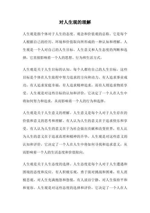 对人生观的理解