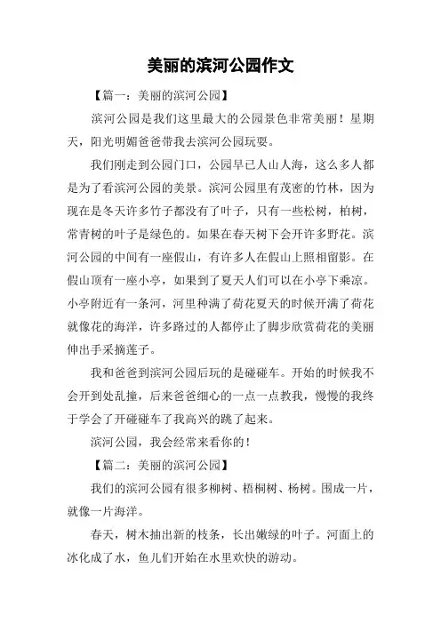 美丽的滨河公园作文_1