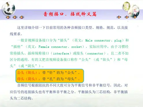 音频接口接线释义篇