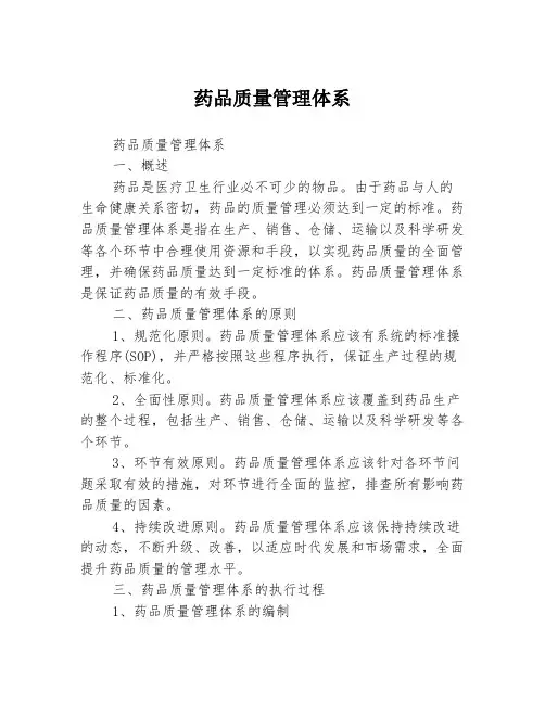 药品质量管理体系