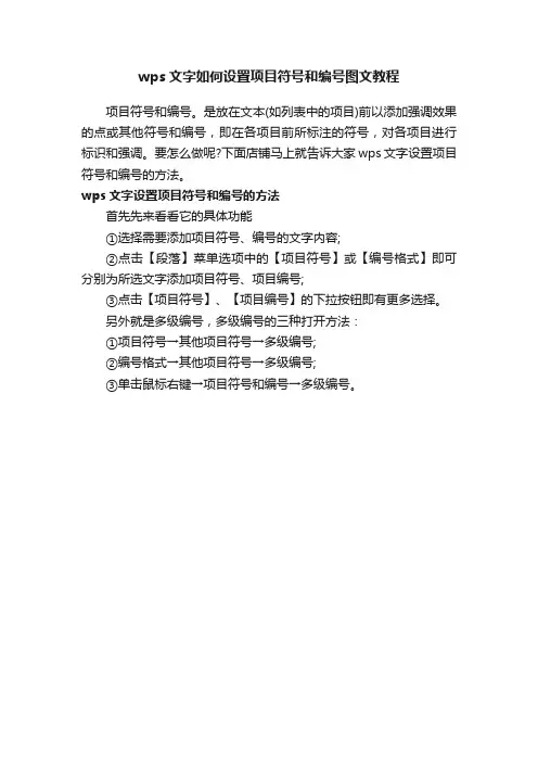 wps文字如何设置项目符号和编号图文教程