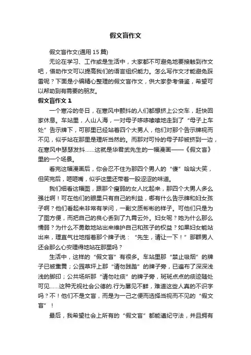 假文盲作文