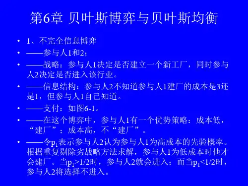 第6章 贝叶斯博弈与贝叶斯均衡