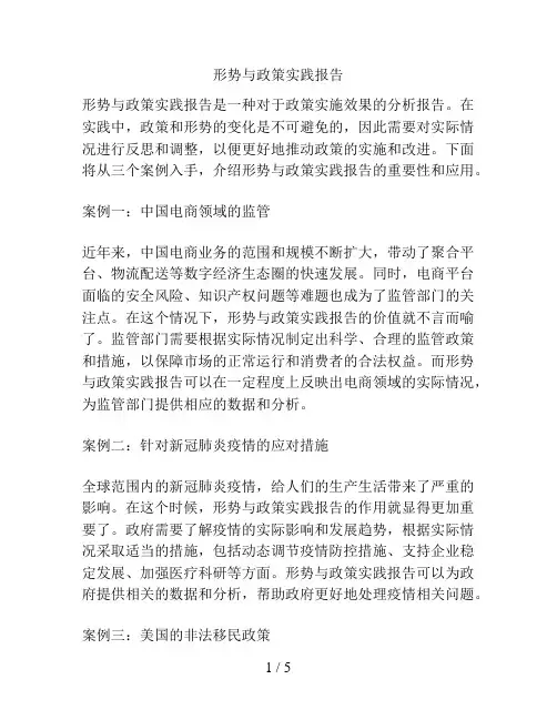 形势与政策实践报告